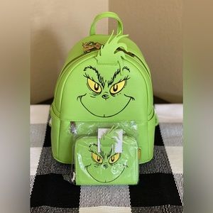 Loungefly Dr. Seuss The Grinch Backpack & Wallet Set
